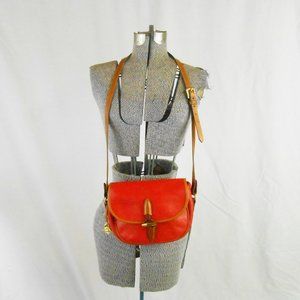 Vintage Dooney & Bourke Red Leather-Tan Trim Purse